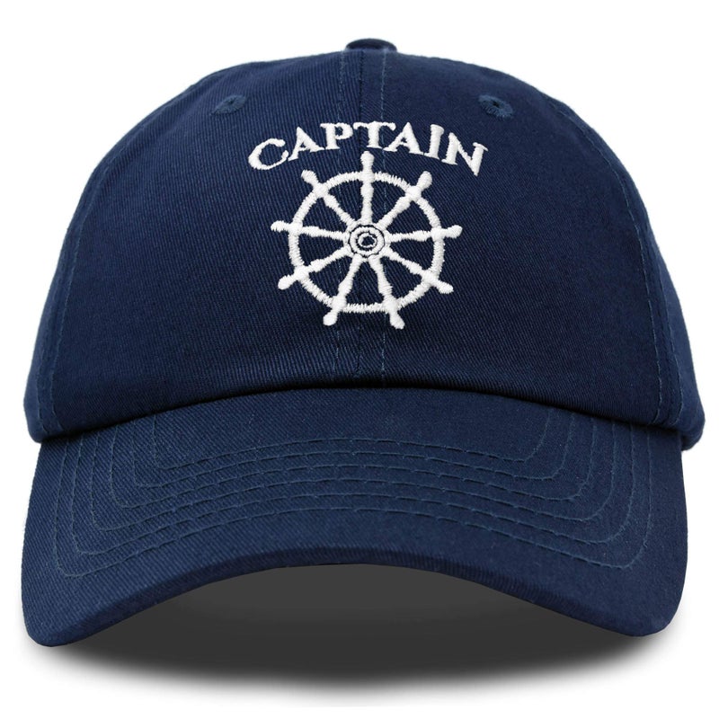 DALIX Captain Hat Sail Baseball Cap Boat Men Women Navy Blue - Image 1